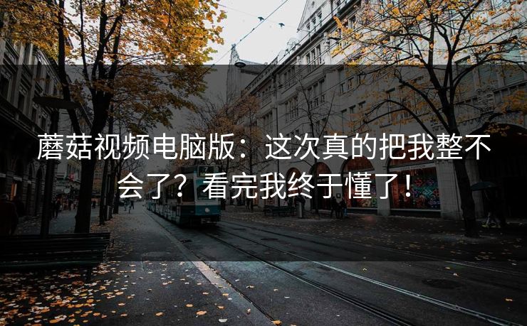 蘑菇视频电脑版：这次真的把我整不会了？看完我终于懂了！
